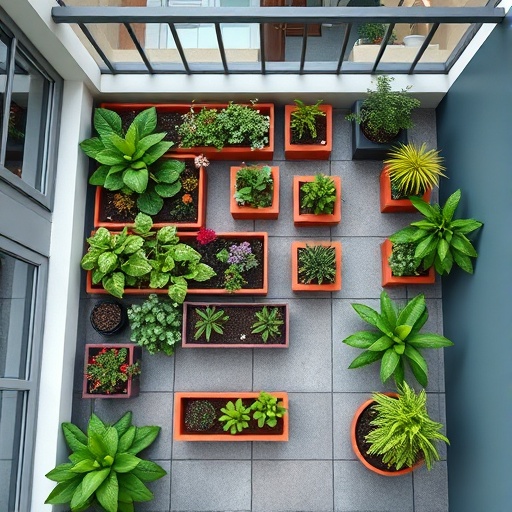 Compact Balcony Herb Garden Layout Plan